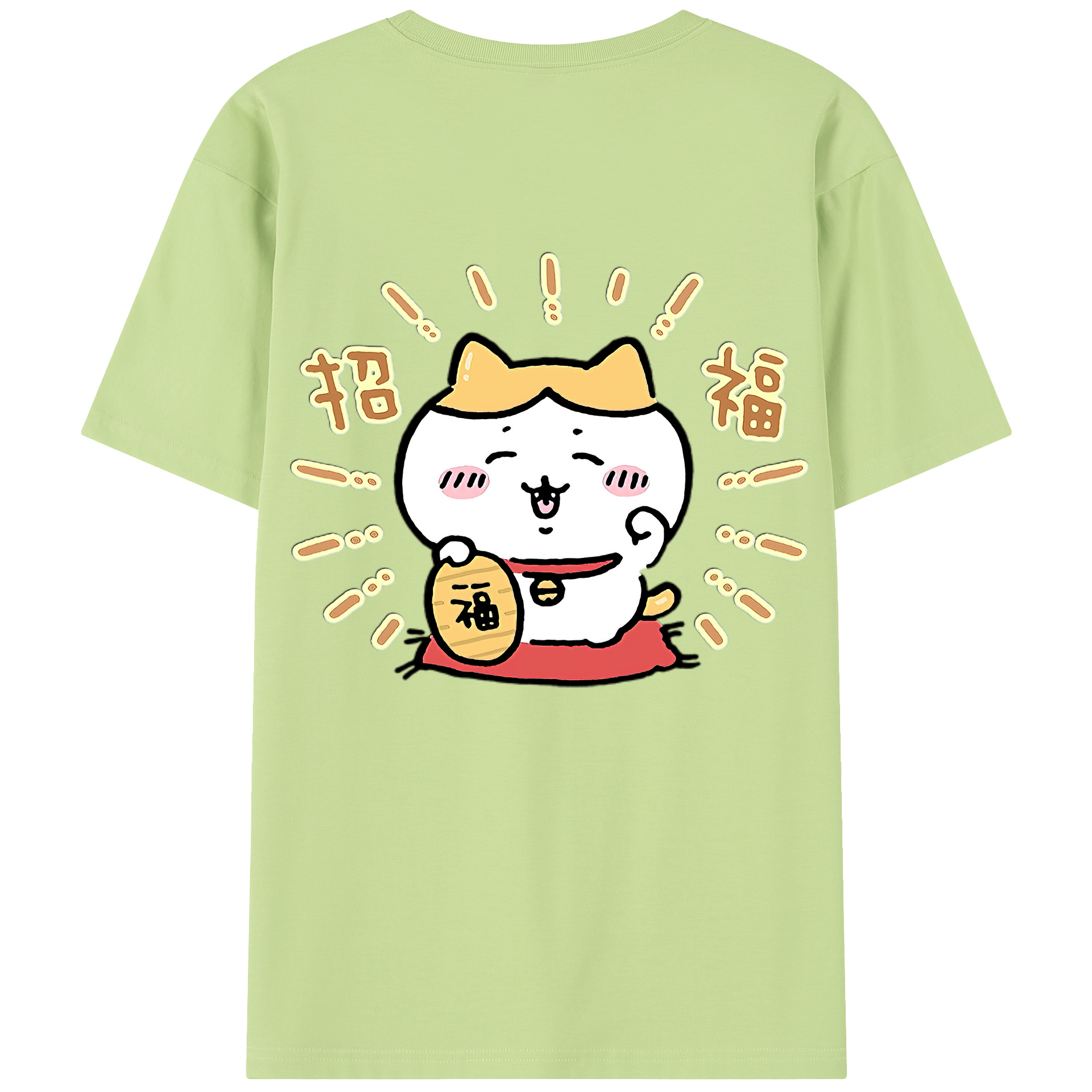 （画像用） ちいかわ ハチワレ Chii-kawa hachiware 綿100％半袖Tシャツ（背面プリント）